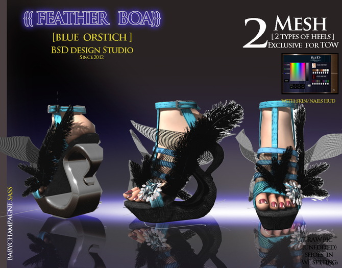 {{BSD Design Studio}}Feather Boa- blueOrstich[boxed]