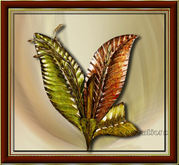 Green_Rust leaves Framed