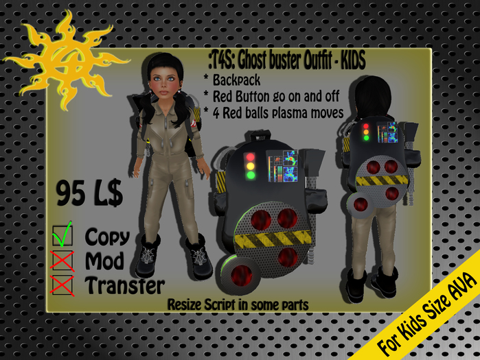 :T4S: Ghost buster Outfit - KIDS