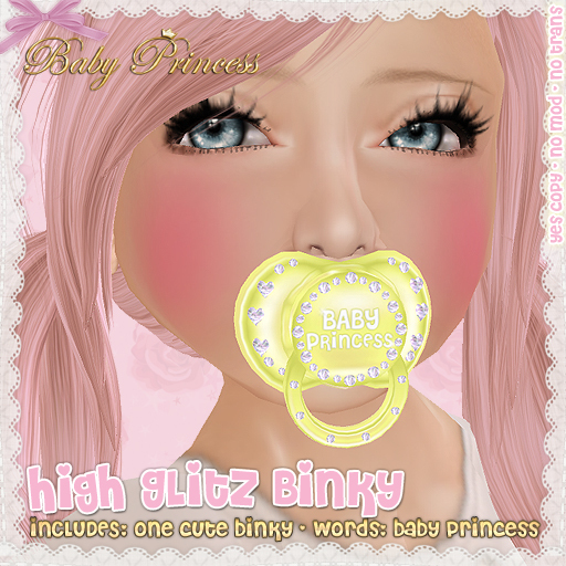 :*BABY*: High Glitz Binky - Yellow - Baby Princess