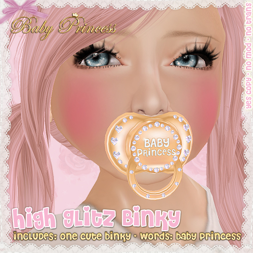 :*BABY*: High Glitz Binky - Orange - Baby Princess