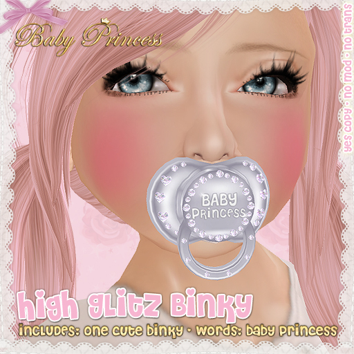 :*BABY*: High Glitz Binky - Gray - Baby Princess