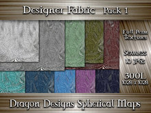 Designer Fabric - Full Perm Seamless Spherical Texture Maps, Pack of 10 for Spheres, Marbles,  Balls or Orbs