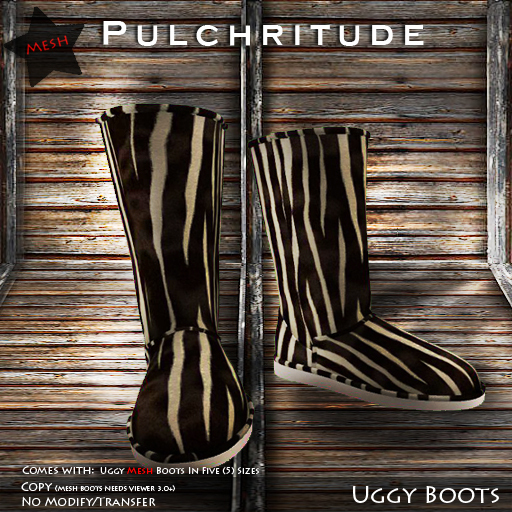 Pulchritude - Uggy Boots (Zebra)