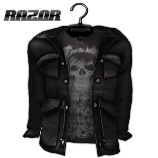 =Razorblade Jacket= Nylon Waterproof Jacket /// Faded Skull
