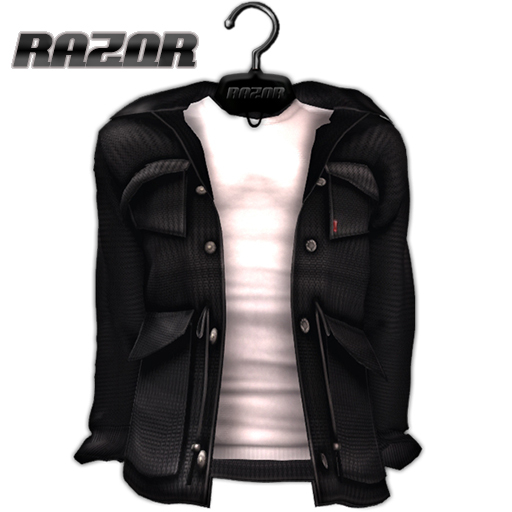 =Razorblade Jacket= Nylon Waterproof Jacket /// White Shirt 