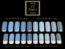 ZZ Nails ~ Squared ~ Steel Blue & Light Sky (MESH)