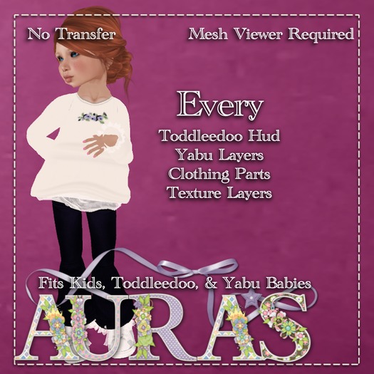 *Aura's* Every Jean Outfit in Purple for Kids, Tiny Tots, Yabu Babies, & Toddleedoos