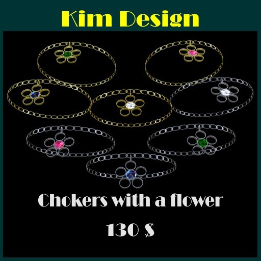 Kim Design - Chokers with a flower