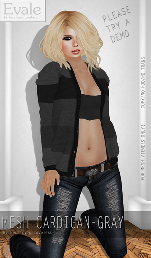 EVALE Mesh Cardigan Gray