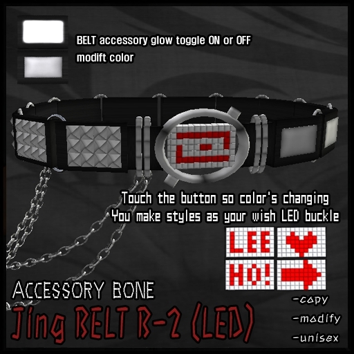accessory bone A:B jing belt B-2 Goth, Punk, Voodoo, Rocker style 