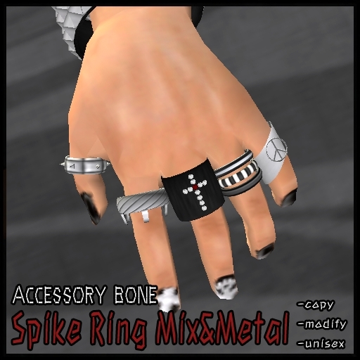 accessory bone Spike ring Goth, Punk, Voodoo, Rocker style