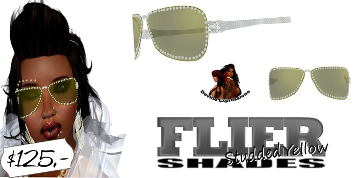 {DE} Flier Shades*Yllw*STUDDED*PLT*