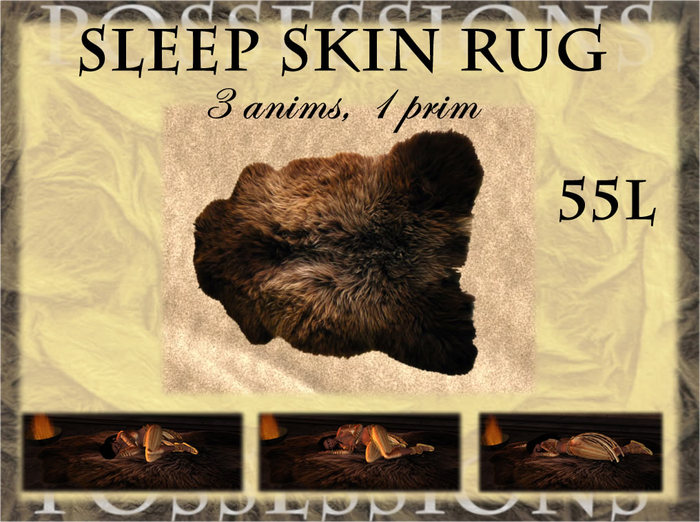 Sleep skin sheep rug brown, 3 anims