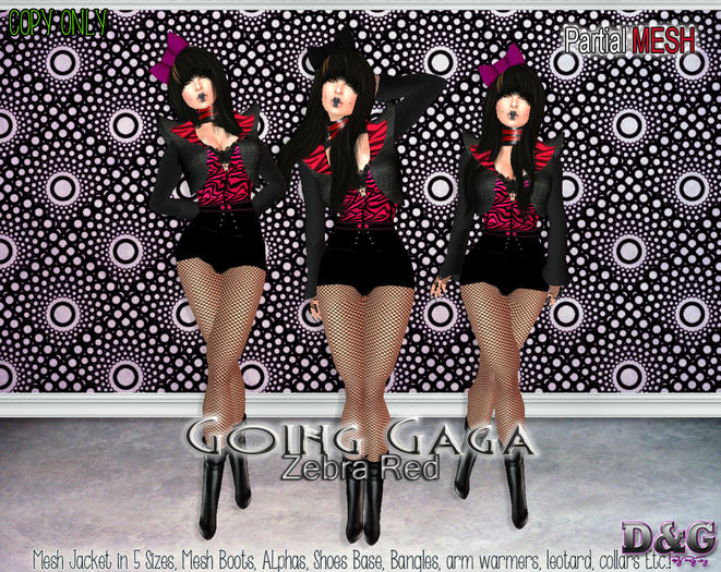 D&G Going Gaga Zebra Red Partial MESH