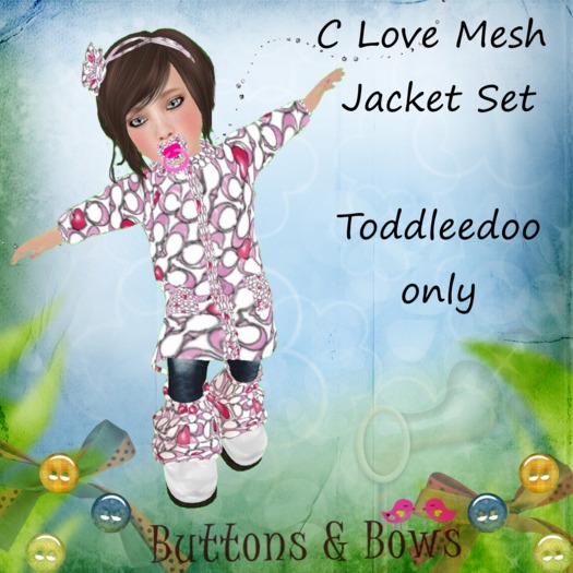 Buttons & Bows C Love Mesh jacket set TD only