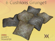 6 cushions, Grunge1 by Wild Motley