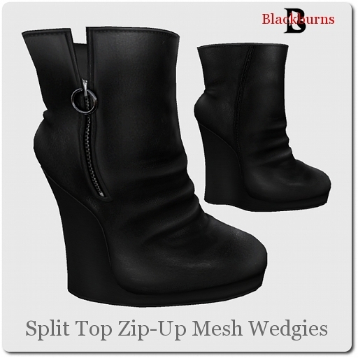 Blackburns Split Top Zip-Up R-Mesh Wedgies
