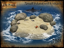 Small island with moving shark - Old World - Water decorations