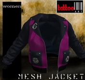 TattooArt Biker Girl Jacket Black/Pink