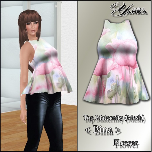 Top Maternity Mesh <Bina> /Flower