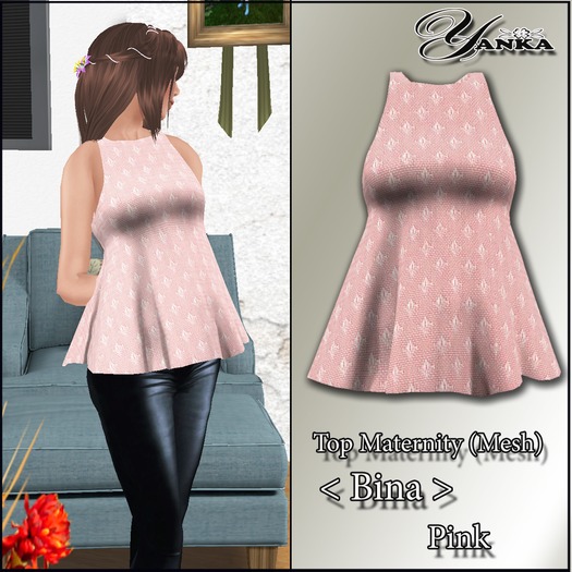 Top Maternity Mesh <Bina> /Pink