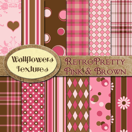 *Wallflowers* Retro Pretty Pink & Brown
