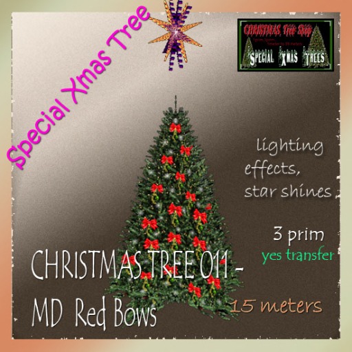 CHRISTMAS TREE 011 - MD Red Bows