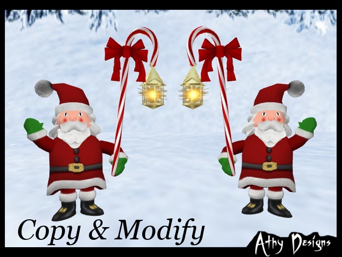 Athy Designs - Santa Lamp Posts For Christmas Decor