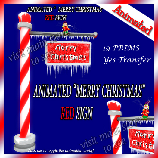 Animated "Merry Christmas" red sign