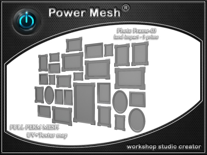 - { POWER MESH } - Full Perm Photo Frame-03 