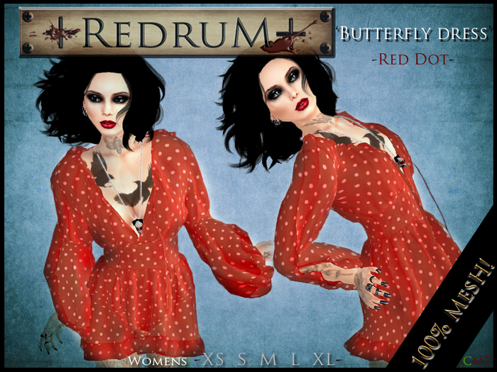 +REDRUM+  Butterfly Dress Red Dot