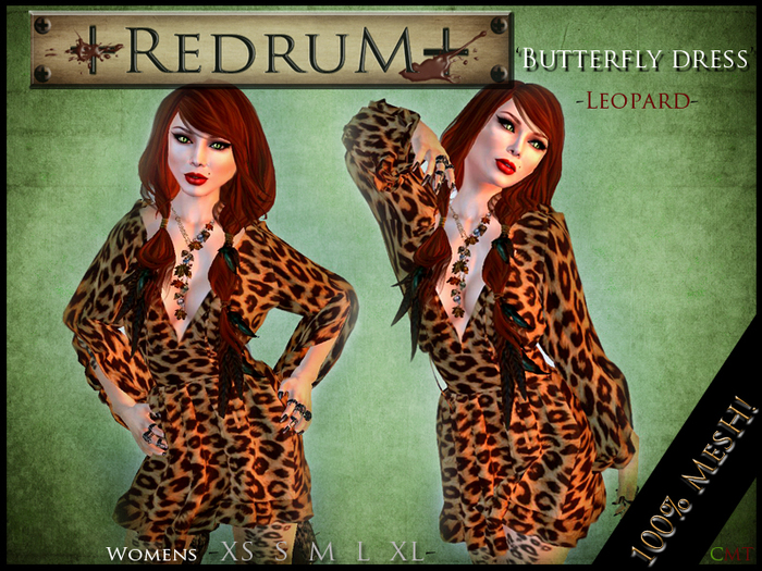 +REDRUM+ Butterfly Dress Leopard