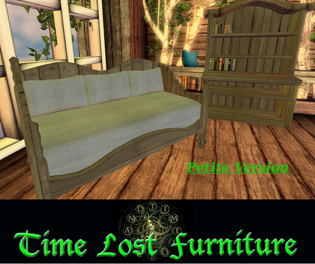Petite Rustic Cuddle Daybed with Cabinet