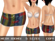 DEMO Mini Denim Skirt Colors 1 - Mesh