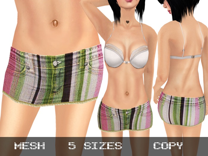 Mini Denim Skirt Colors 2 - Mesh