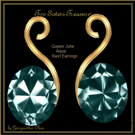 TST Queen Julie Aqua Swirls Earrings
