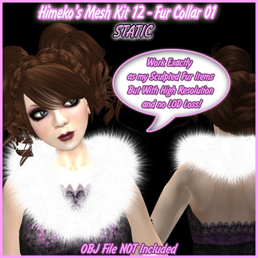 [FULL PERMS]Himeko's Mesh Kit 12 - Fur Collar 01