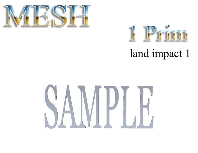 T-3D Creations [ SAMPLE ] MESH - Full Perm -