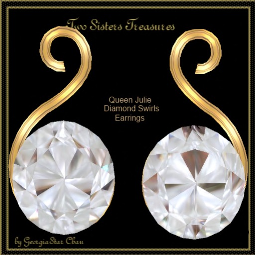 TST Queen Julie Diamond Swirls Earrings