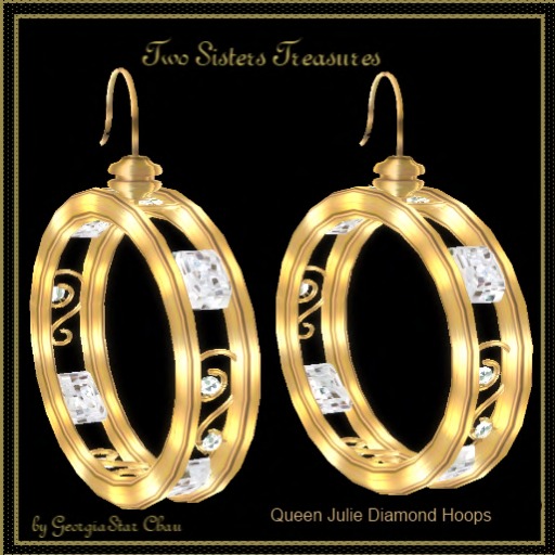 TST Queen Julie Diamond Hoop Earrings