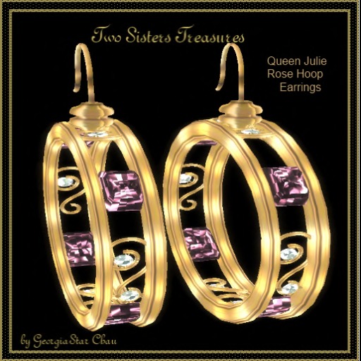 TST Queen Julie Rose Hoop Earrings