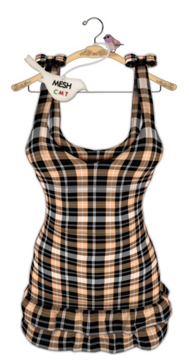 { birdy. } - Ruffle Dress - Plaid (orange)