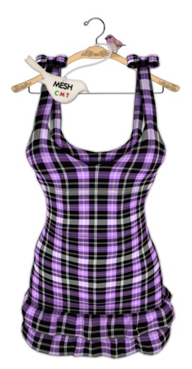 { birdy. } - Ruffle Dress - Plaid (purple)