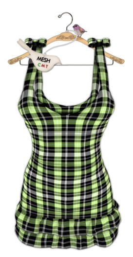 { birdy. } - Ruffle Dress - Plaid (green)