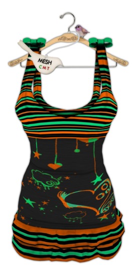 { birdy. } - Ruffle Dress - Rave (green & orange)