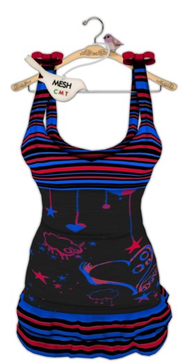 { birdy. } - Ruffle Dress - Rave (blue & red)