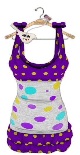 { birdy. } - Ruffle Dress - Dots (purple)