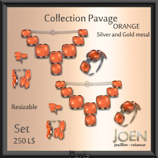 *JOEN* collection "Pavage"Orange set