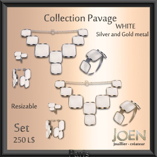 *JOEN* collection "Pavage" white set